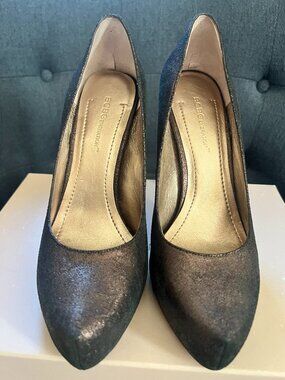 BCBGeneration Parade Metallic Suede Platform Heels – Bronze Gold – Size 7.5